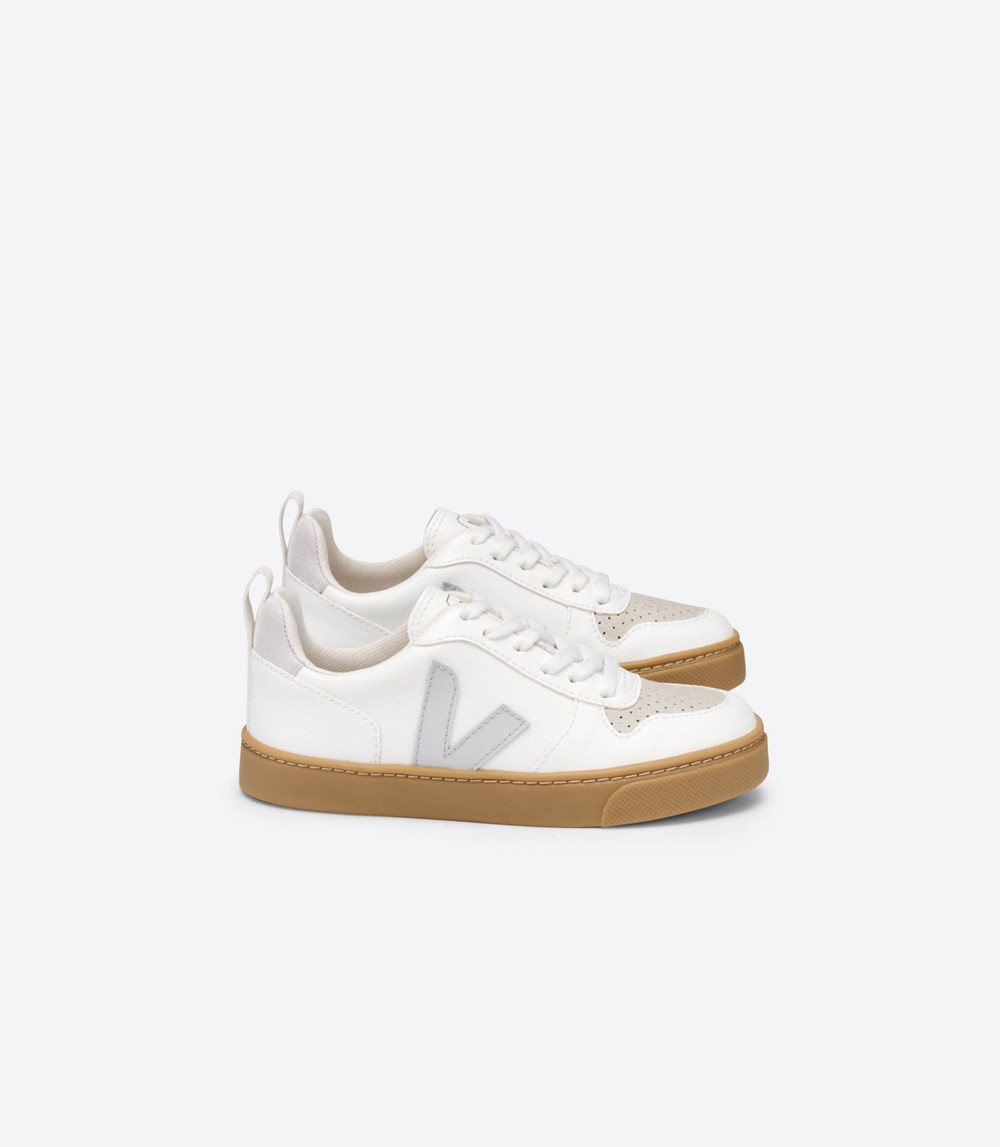 Veja Sneakers Kids - V-10 Lace Cwl - White/Beige - 9680QJFNR